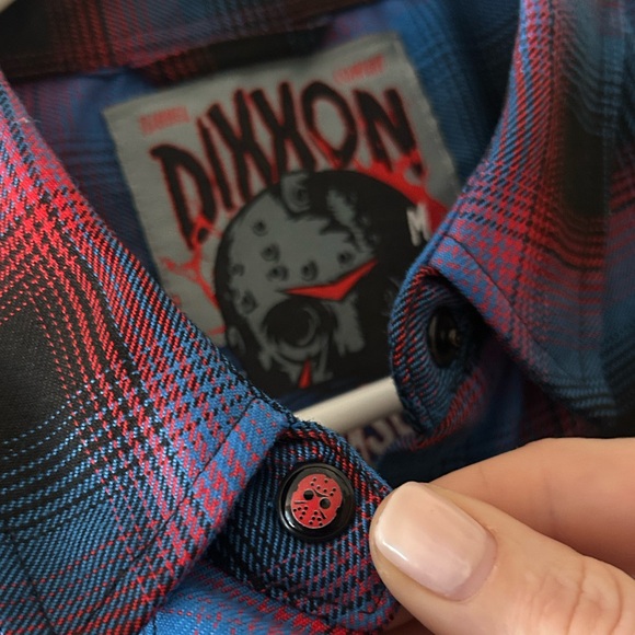 DIXXON Blue and Red Plaid Button-Down Shirt - Picture 3 of 5